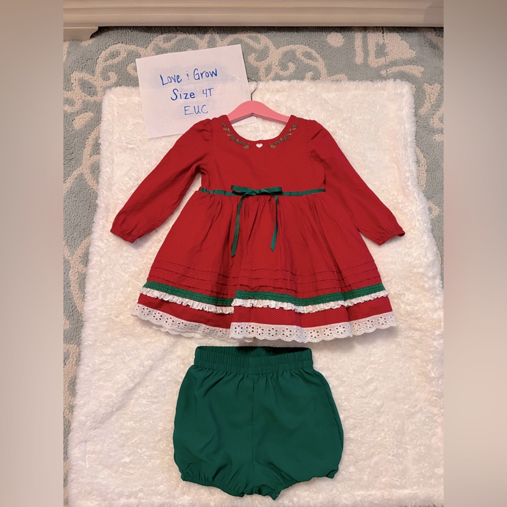 Love and Grow Christmas Dress 4T EUC